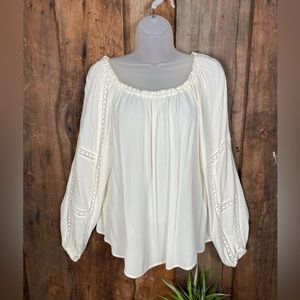 Sanctuary Cream Gauze Off Shoulder Blouse - size small